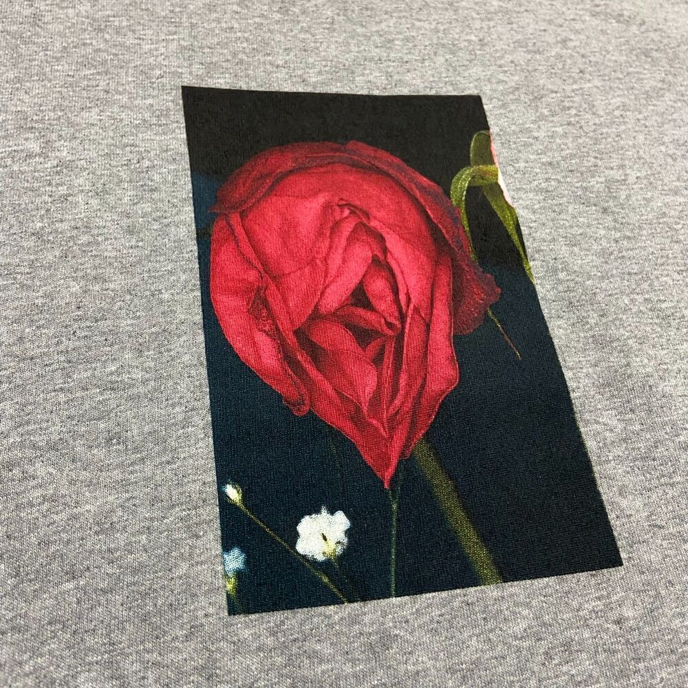Supreme x Araki Rose Cotton Blend Short Sleeve Collab T-Shirt Grey Mens Large - Picture 3 of 10